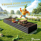 YITAHOME 4pcs 12x4x1 ft Galvanized Raised Garden Bed Kit, Large Metal Planter - Image 8
