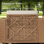 HERA'S HOUSE 6 Pieces Outdoor Rattan Furniture Set, 4 Sectional Patio Wicker - Image 7