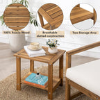 Double Adirondack Side Table, Weather-Resistant Rectangular End Table - Image 4