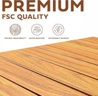 Melino Wooden Folding Outdoor Side Table 18x16x16 in, FSC Certified Acacia Wood - Image 8