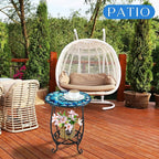 Outdoor Side Table Round Small Mosaic Patio Accent Indoor End Plant Coffee Tea - Image 4