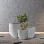 Kante 20", 13.4" Dia Round Concrete Planters, Outdoor Indoor Modern Decorative - Image 7