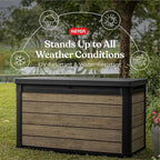 Keter Ashwood 100 Gallon Resin Deck Box Organization and Storage - Image 3