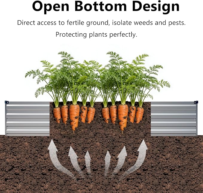 12x2x1 ft Galvanized Raised Garden Bed, Outdoor Planter Box Metal Patio Kit - Image 4