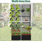 Metal Planter Box with Trellis 36" L x 16" W x 72" H, Raised Garden Bed with - Image 6