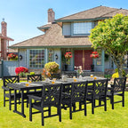 HDPE Dining Table Set for 8, 10-Piece Outdoor Table and Chairs Include 8 Dining - Image 6