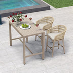 PURPLE LEAF Outdoor Rattan 24" Counter Height Bar Stools Chair Set of 2 - Image 8