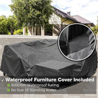 Patio Furniture Set, 6 Pieces Outdoor Couch Sectional, L Shaped Patio Sofa - Image 6