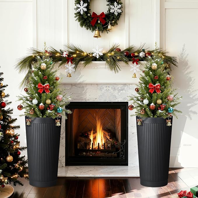 24in Tall Self-Watering Planters Set of 2 - Image 7