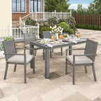 Wisteria Lane 5 Pieces Outdoor Dining Table Set, Aluminum Patio Table and - Image 4