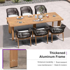 PURPLE LEAF 11 Pieces Outdoor Dining Set Patio Table and Chairs Set Aluminum - Image 4