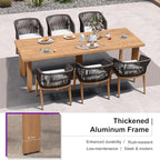 PURPLE LEAF 13 Pieces Outdoor Dining Set Patio Table and Chairs Set Aluminum - Image 9
