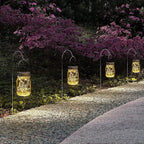 GIGALUMI Hanging Mason Jar Solar Lights, 6 Pack 30 Led Hanging Solar Lanterns - Image 2