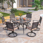PHI VILLA 7 Pieces Outdoor Round Dining Set - Image 2