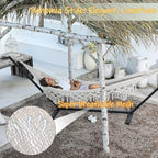 ZEAN Handwoven Hammock with Tassels by Thick Cotton Rope XL Two Person Hammock - Image 2