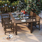 5-Piece Brown Outdoor Dining Set - Image 9