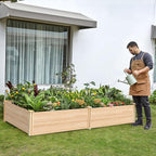 AMERLIFE 8x4 Ft Wood Raised Garden Bed, Durable 15 Inch Depth Planter Box - Image 7