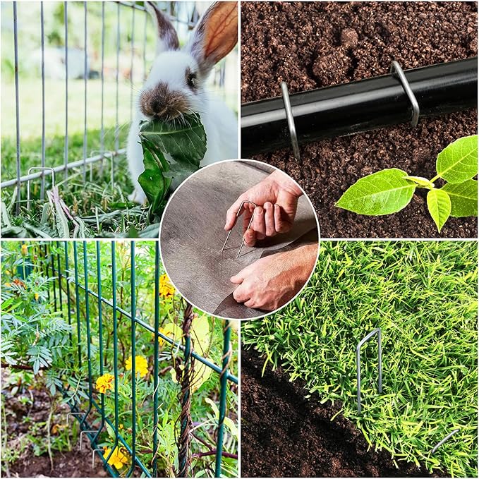 HongWay 100 Pack 6 Inch Landscape Staples, Galvanized Garden Stakes 11 Gauge - Image 6