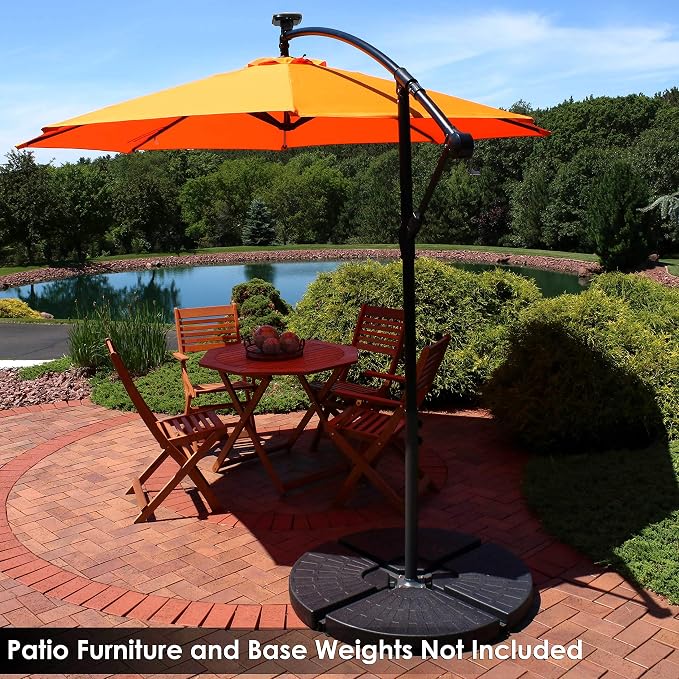 Sunnydaze 10' Solar Offset Patio Umbrella - Image 8