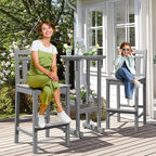 nalone Outdoor Bar Stool, HDPE Tall Adirondack Chair Bar Chair, Weather - Image 8