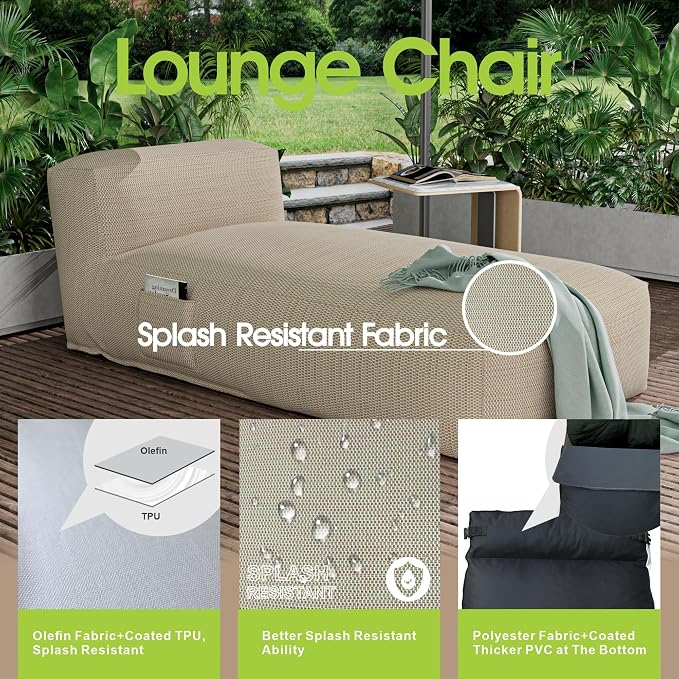 Outdoor Bean Bed Chair Sun Lounger, Outdoor Couch Sofa - Image 4