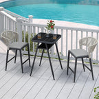 PURPLE LEAF Outdoor Aluminum Counter Height Bistro Stool Table by PURPLELEAF