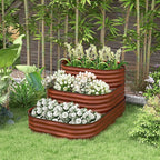 Outsunny 3-Tier Galvanized Steel Raised Garden Bed Kit, 62.25" x 43" x 32.25" - Image 2