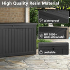 Outdoor Storage Box, Resin Deck Boxes Indoor and outdoor, Waterproof Storage - Image 4