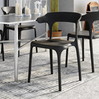 VECELO 4 Pack Plastic Stacking Chairs, Stackable Dining Chairs - Image 8