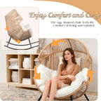 Shintenchi Egg Chair Outdoor, Oversized Outdoor Indoor Wicker Rocking Chair - Image 3