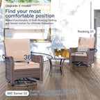 Kullavik 10 Pieces Outdoor Patio Furniture Set, PE Wicker Rattan Sectional Sofa - Image 3