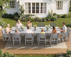 SERWALL Patio Dining Sets for 6 Person, HDPE Dining Set - Image 7