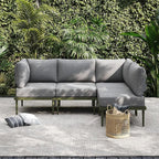 Sundale Outdoor 4 Pieces Patio Furniture Set, Metal Sectional Sofa Patio by SundaleOutdoor