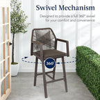 Best Choice Products Outdoor Bar Stools Set of 2, Bar Height, 360° Swivel - Image 4
