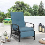 Oakcloud Adjustable Outdoor Lounge Chair Metal Patio Relaxing Recliner Chair - Image 2