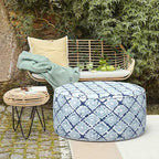 LVTXIII Outdoor Inflatable Ottoman, Fade-Resistant Round Footrest Stool D31”x - Image 8