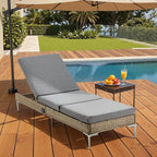 HOMREST Outdoor Chaise Lounge Chair Set of 4, Patio Wicker Lounge Chairs - Image 6