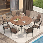 VICLLAX Round Patio Table with Adjustable Umbrella Hole - Image 7