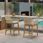 PURPLE LEAF Outdoor 24" Counter Height Bar Stools Chair Set of 2, All Weather - Image 7