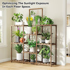 EnHomee Plant Stand Indoor Large Plant Stand Outdoor 5 Tiers Wood Tiered Plants - Image 3