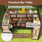 Tangkula 3-Piece Patio Bar Set, Grill Gazebo & 2 Bar Stools - Image 3