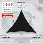 Amgo Custom Size 19' x 19' x 19' Black Triangle Sun Shade Sail UPF50+ AGTAPRT12 - Image 8
