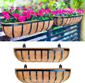LaLaGreen Railing Planters Box Black Metal Large Rectangular Window Flower Box by L%C3%A1L%C3%A1Green
