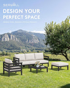 SERWALL HDPE Patio Furniture Set, 2 Pieces Outdoor Sectional Sofa Set, - Image 3