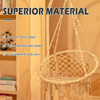Sonyabecca LED Macrame Hammock Hanging Swinging Chair, Indoor/Outdoor Hanging - Image 2