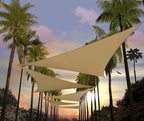 Amgo Custom Size 22' x 22' x 22' Sand Beige Triangle Sun Shade Sail UPF50+ by Amgo