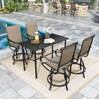 Sophia & William Outdoor Bar Set, Patio Bar Table and Chairs Set, All Weather by SophiaWilliam