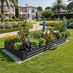 YITAHOME 8x4x1ft 2pcs Large Raised Garden Bed Kit, Galvanized Metal Planter Box - Image 2
