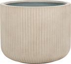 SAFAVIEH Outdoor Collection Lucca Beige Cement Ficonstone Planter Pot by SAFAVIEH