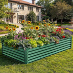 YITAHOME 8x4x1.5ft 2pcs Large Raised Garden Bed Kit, Galvanized Metal Planter - Image 2